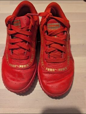 Puma Kids Red‎ Sneakers with Gold Accent